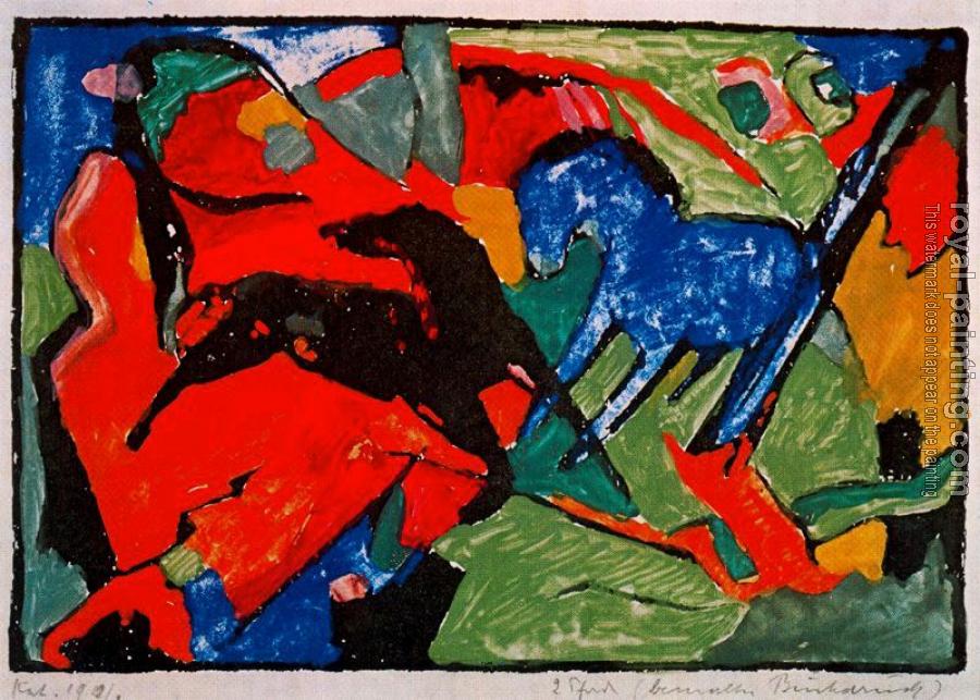 Franz Marc : Two Horses